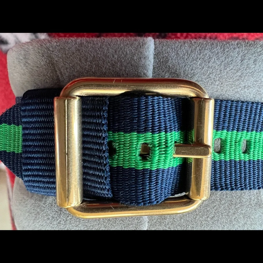 Chaps ladies preppy blue/green bling out gold hardware watch - Picture 11 of 11